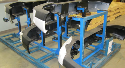 Custom metal fabricated material handling rack