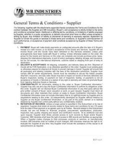 General Terms and Conditions - Supplier